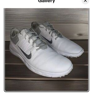 Women’s 6 wide 2015 Nike FI Impact 2 White/Platinum Waterproof Golf Shoes